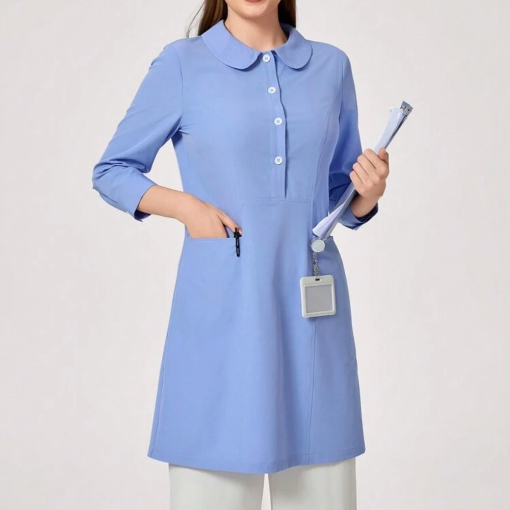 Women's Blue Button-Up Top